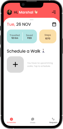 WalkingPal app home screen